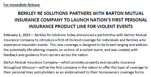 Clipping of Press Release Heading